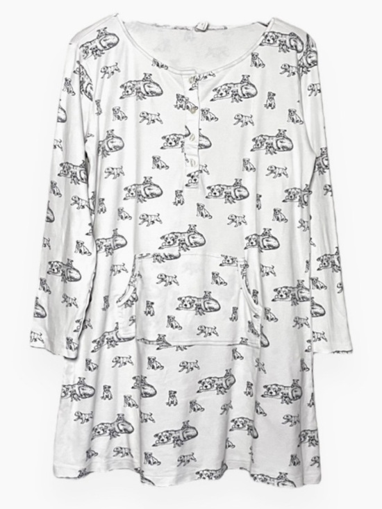 kate quinn Other - Kate Quinn Pitbull Print Sleep Dress with Kangaroo Pocket Organic Cotton Size XS